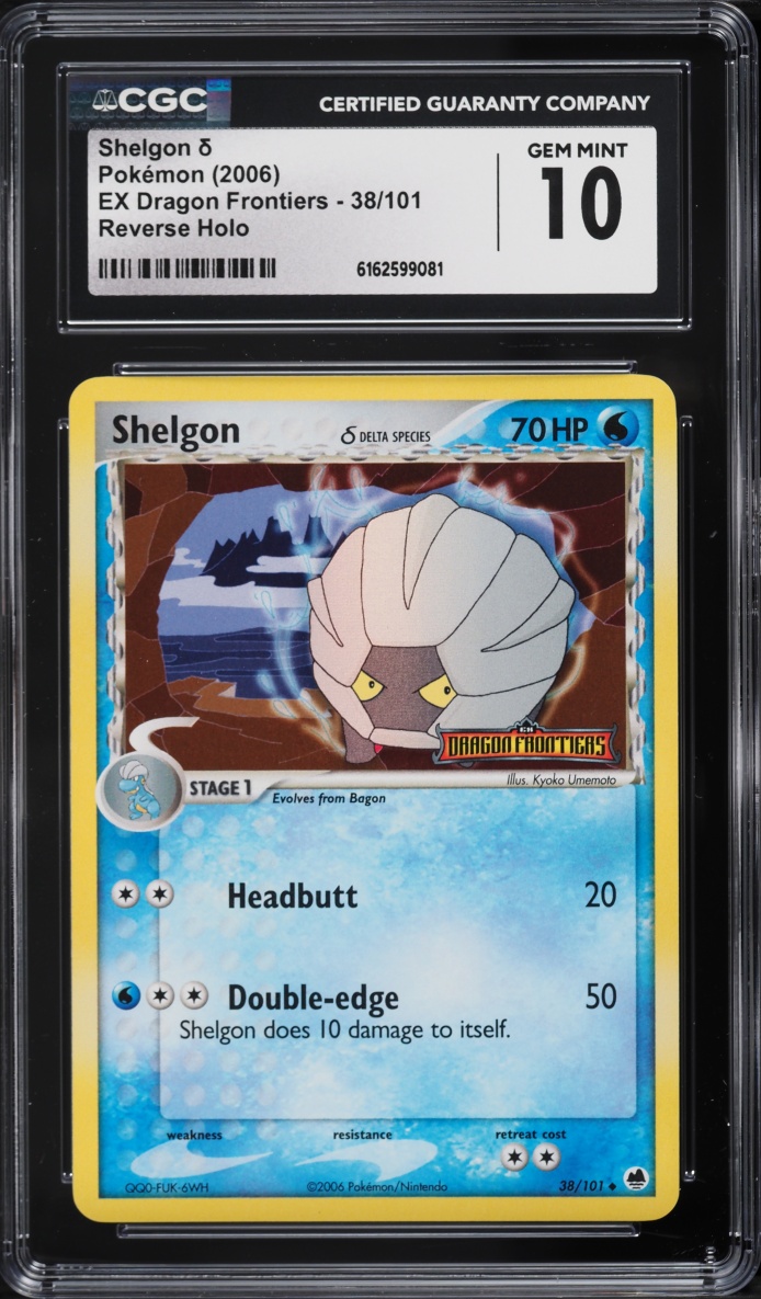 2006 Pokemon EX Dragon Frontiers Reverse Holo Shelgon #38 CGC 10 GEM MINT