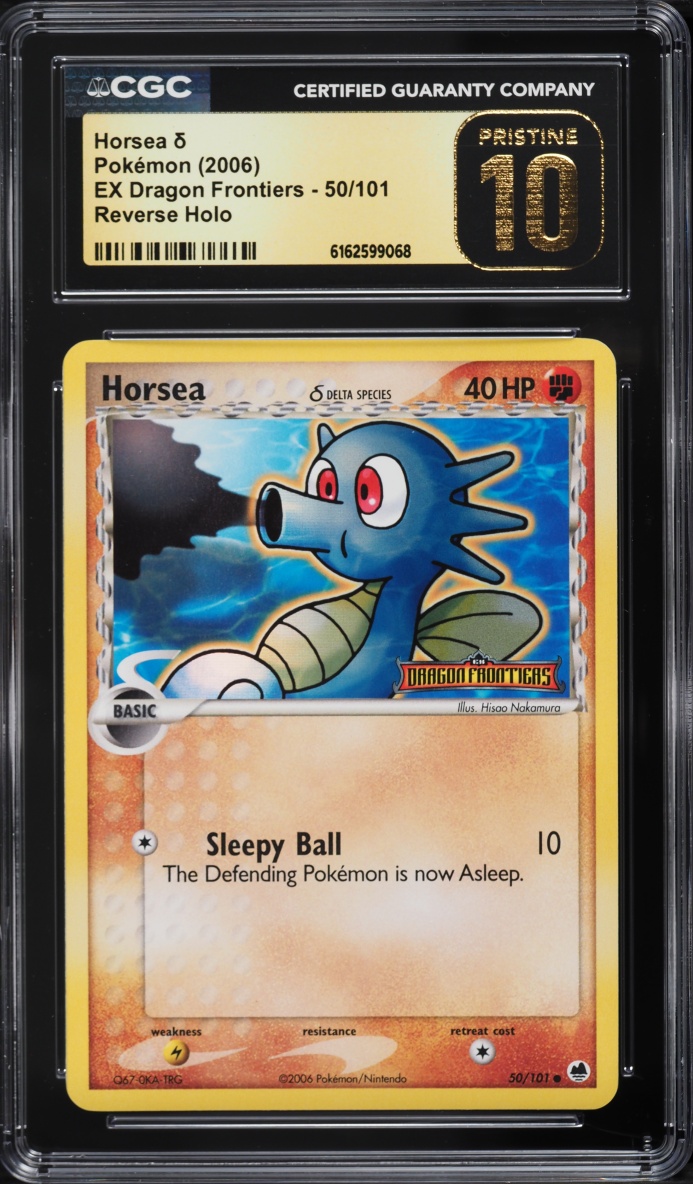 2006 Pokemon EX Dragon Frontiers Reverse Holo Horsea #50 CGC 10 PRISTINE
