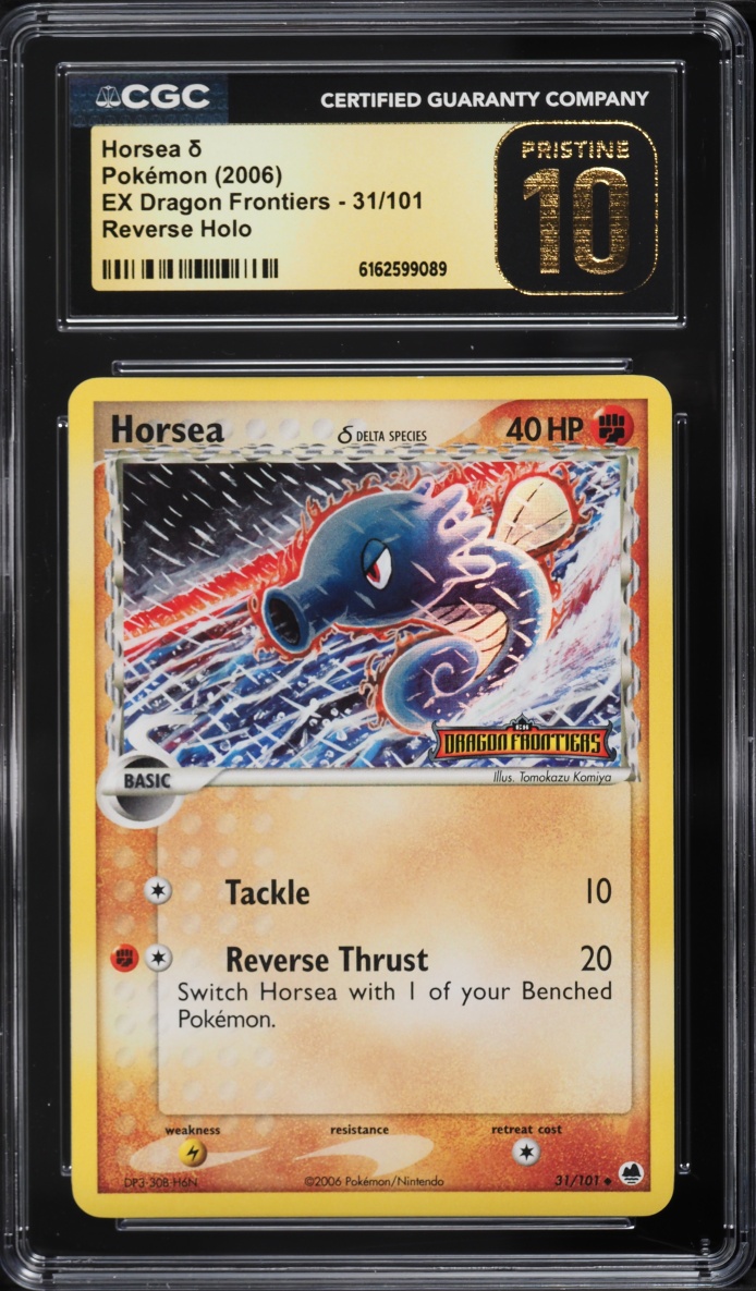 2006 Pokemon EX Dragon Frontiers Reverse Holo Horsea #31 CGC 10 PRISTINE