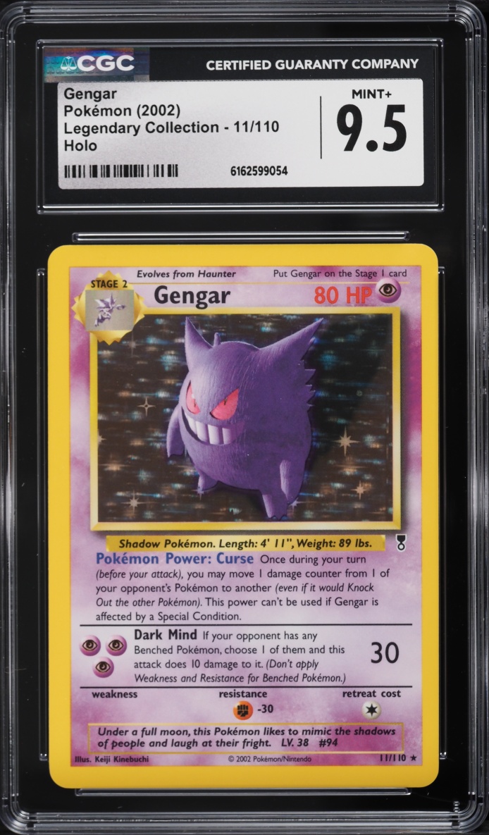 2002 Pokemon Legendary Collection Holo Gengar #11 CGC 9.5 MINT+