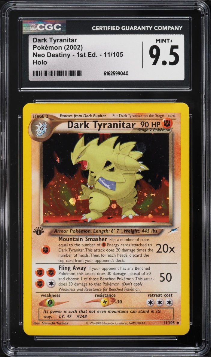 2002 Pokemon Neo Destiny 1st Edition Holo Dark Tyranitar #11 CGC 9.5 MINT+