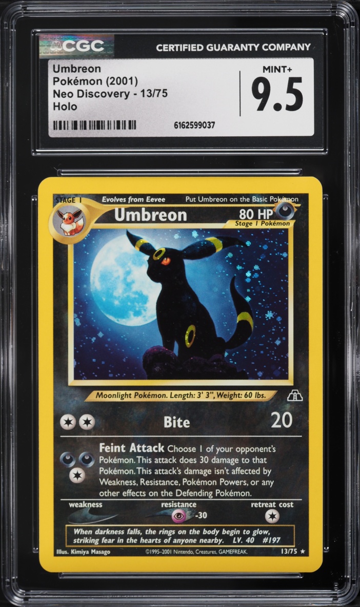 2001 Pokemon Neo Discovery Holo Umbreon #13 CGC 9.5 MINT+