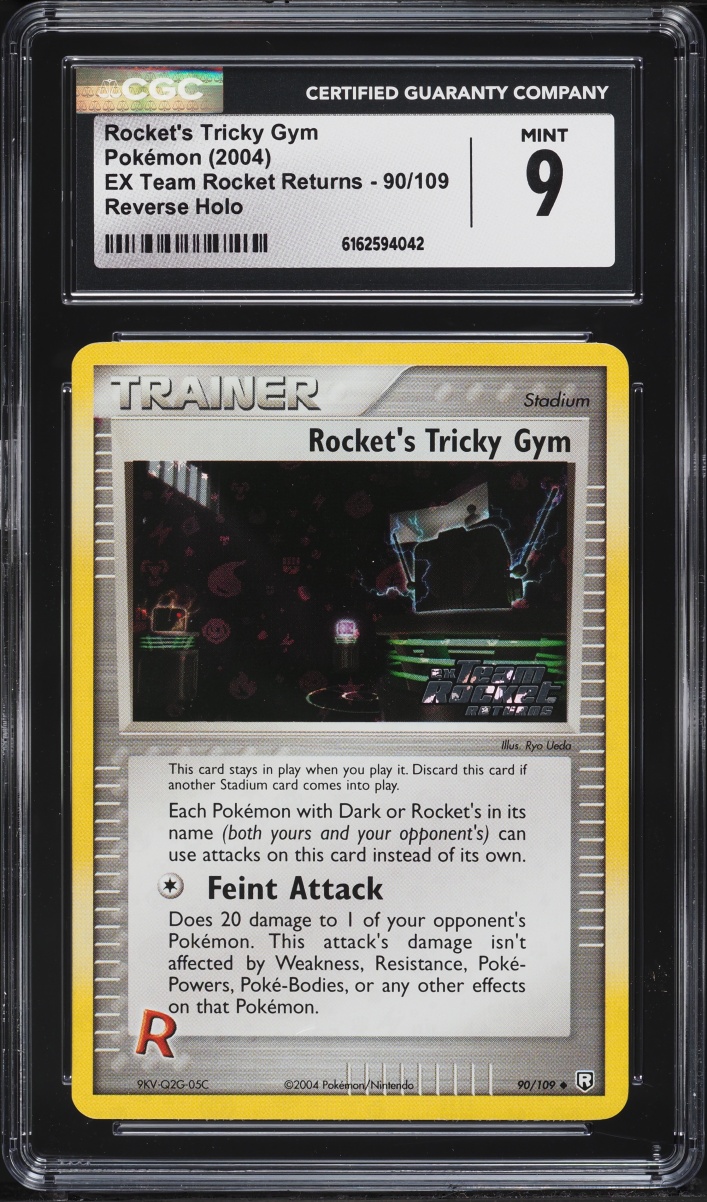 2004 Pokemon EX Team Rocket Returns Reverse Holo Rocket's Tricky Gym #90 CGC 9 MINT