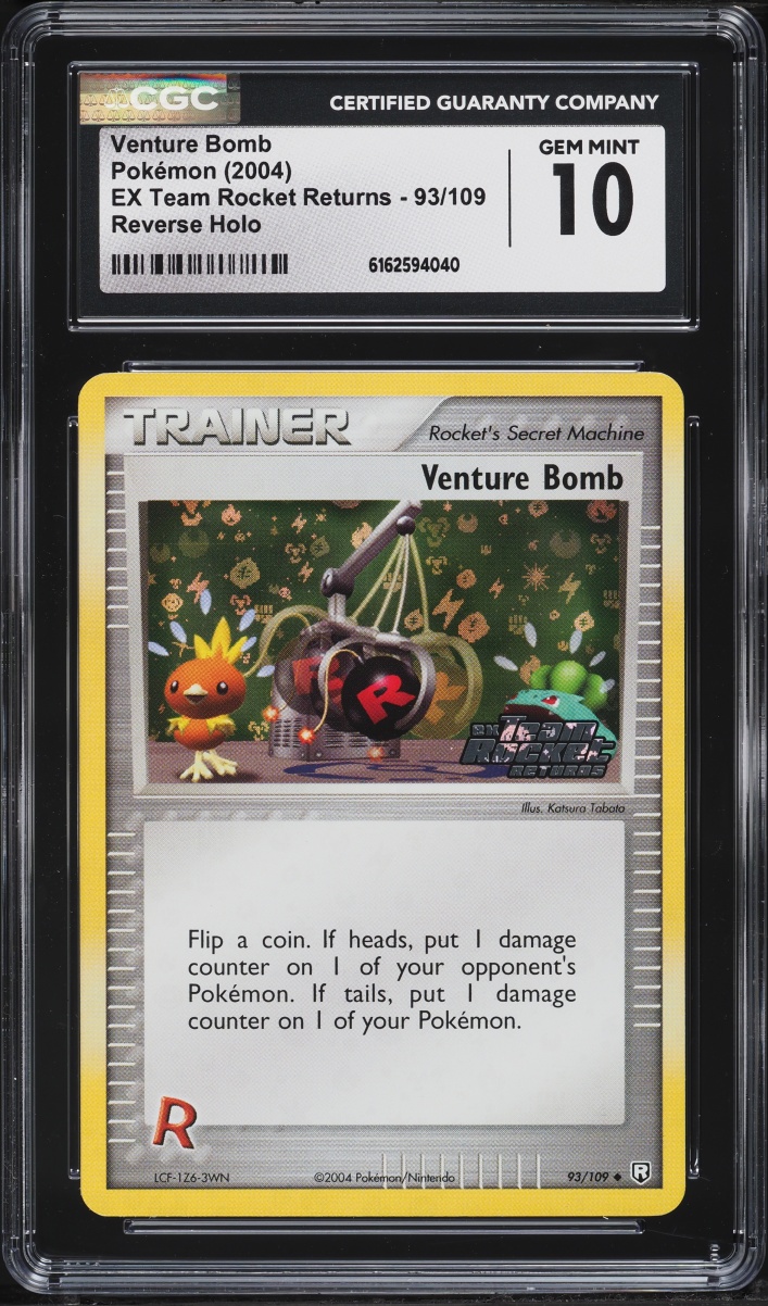 2004 Pokemon EX Team Rocket Returns Reverse Holo Venture Bomb #93 CGC 10 GEM MINT