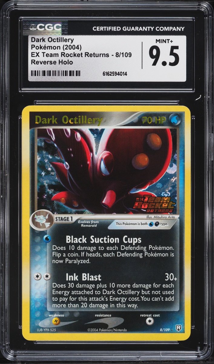 2004 Pokemon EX Team Rocket Returns Reverse Holo Dark Octillery #8 CGC 9.5 MINT+