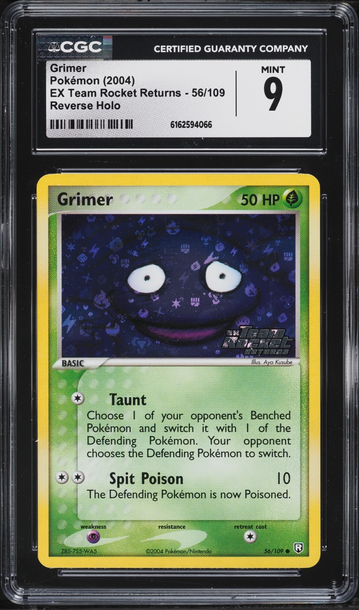 2004 Pokemon EX Team Rocket Returns Reverse Holo Grimer #56 CGC 9 MINT