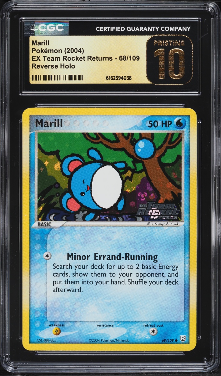 2004 Pokemon EX Team Rocket Returns Reverse Holo Marill #68 CGC 10 PRISTINE