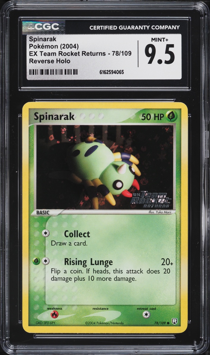 2004 Pokemon EX Team Rocket Returns Reverse Holo Spinarak #78 CGC 9.5 MINT+