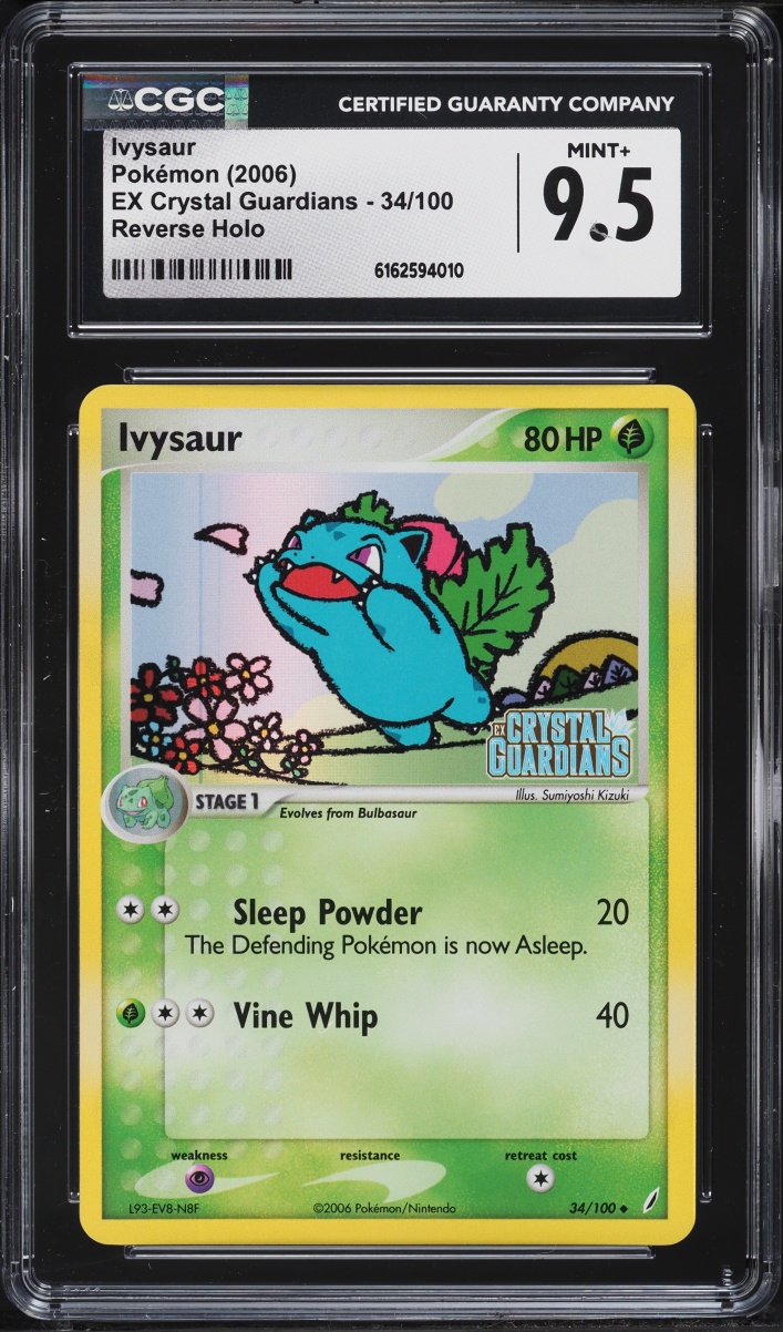 2006 Pokemon EX Crystal Guardians Reverse Holo Ivysaur #34 CGC 9.5 MINT+
