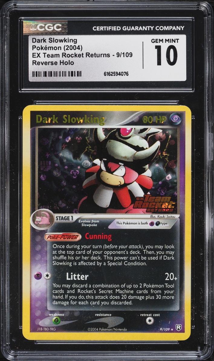 2004 Pokemon EX Team Rocket Returns Reverse Holo Dark Slowking #9 CGC 10 GEM MINT
