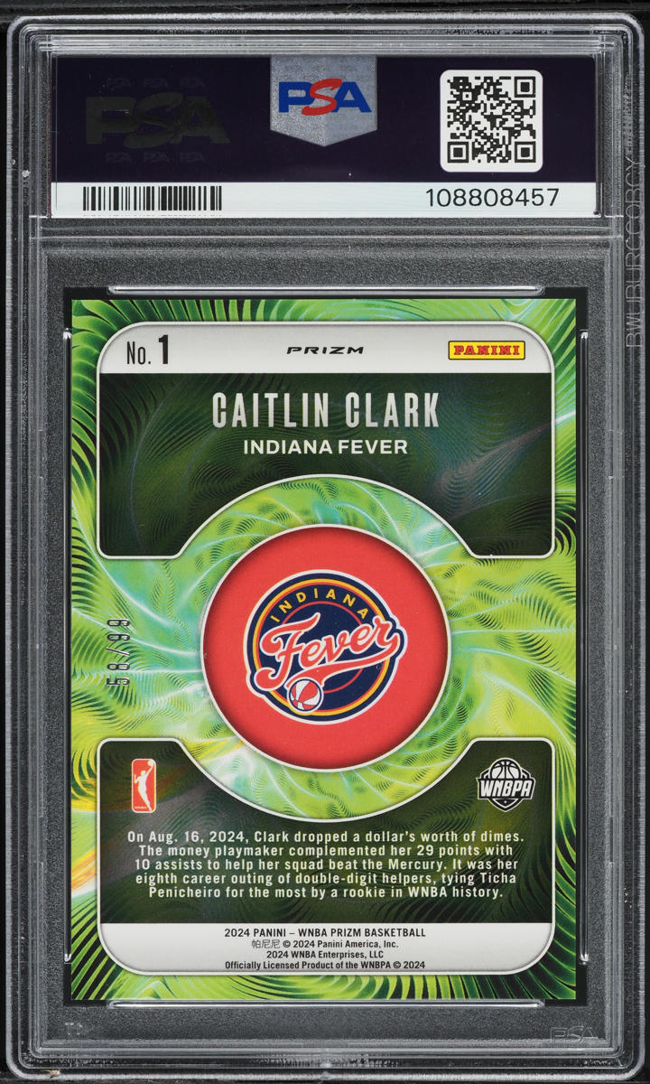 2024 Panini Prizm WNBA Fractal Red Caitlin Clark ROOKIE /99 #1 PSA 10 GEM MINT