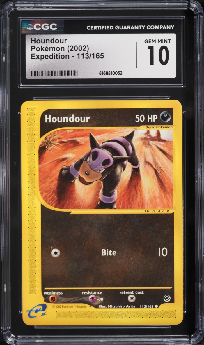 2002 Pokemon E-Card Expedition Houndour #113 CGC 10 GEM MINT