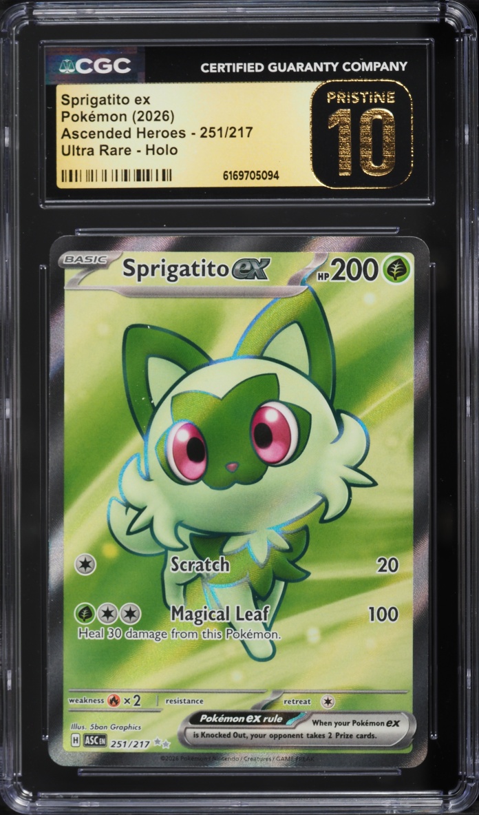 2026 Pokemon Mega Evolution Ascended Heroes Full Art Sprigatito ex #251 CGC 10 PRISTINE