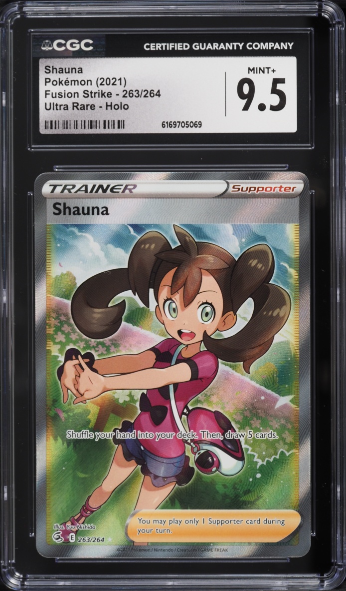 2021 Pokemon Sword & Shield Fusion Strike Full Art Shauna #263 CGC 9.5 MINT+