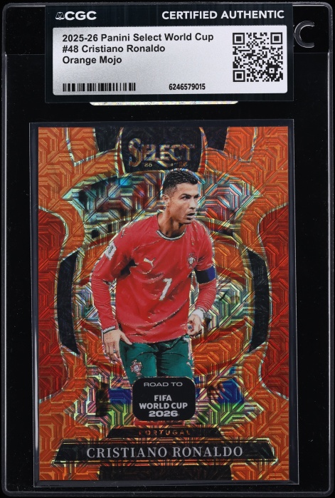 2025 Select World Cup Terrace Orange Mojo Cristiano Ronaldo /825 #48 CGC AUTH