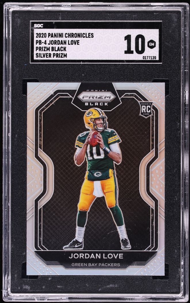 2020 Panini Chronicles Prizm Black Silver Jordan Love ROOKIE #PB-4 SGC 10 GEM