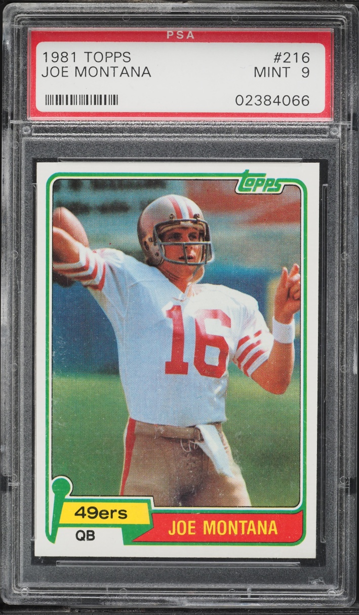 1981 Topps Football Joe Montana ROOKIE #216 PSA 9 MINT