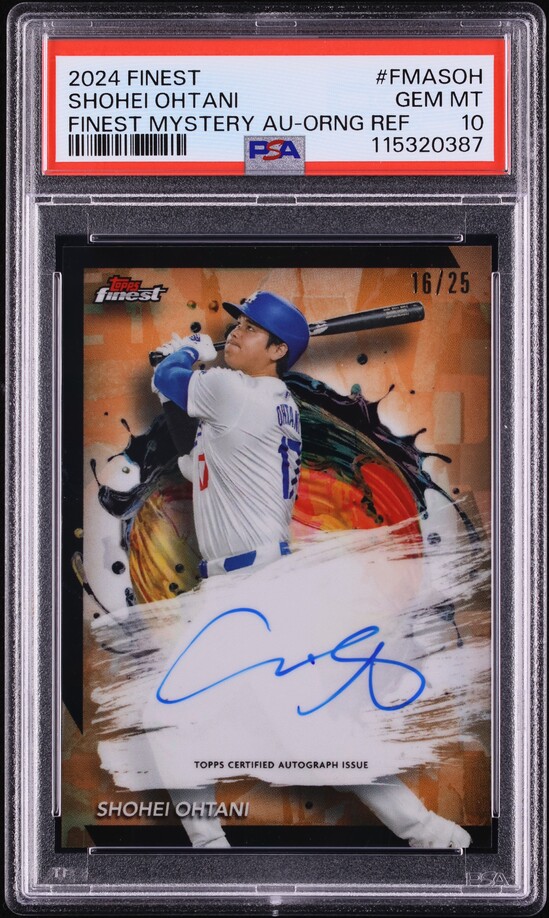 2024 Finest Mystery Redemption Orange Shohei Ohtani AUTO /25 PSA 10 GEM MINT