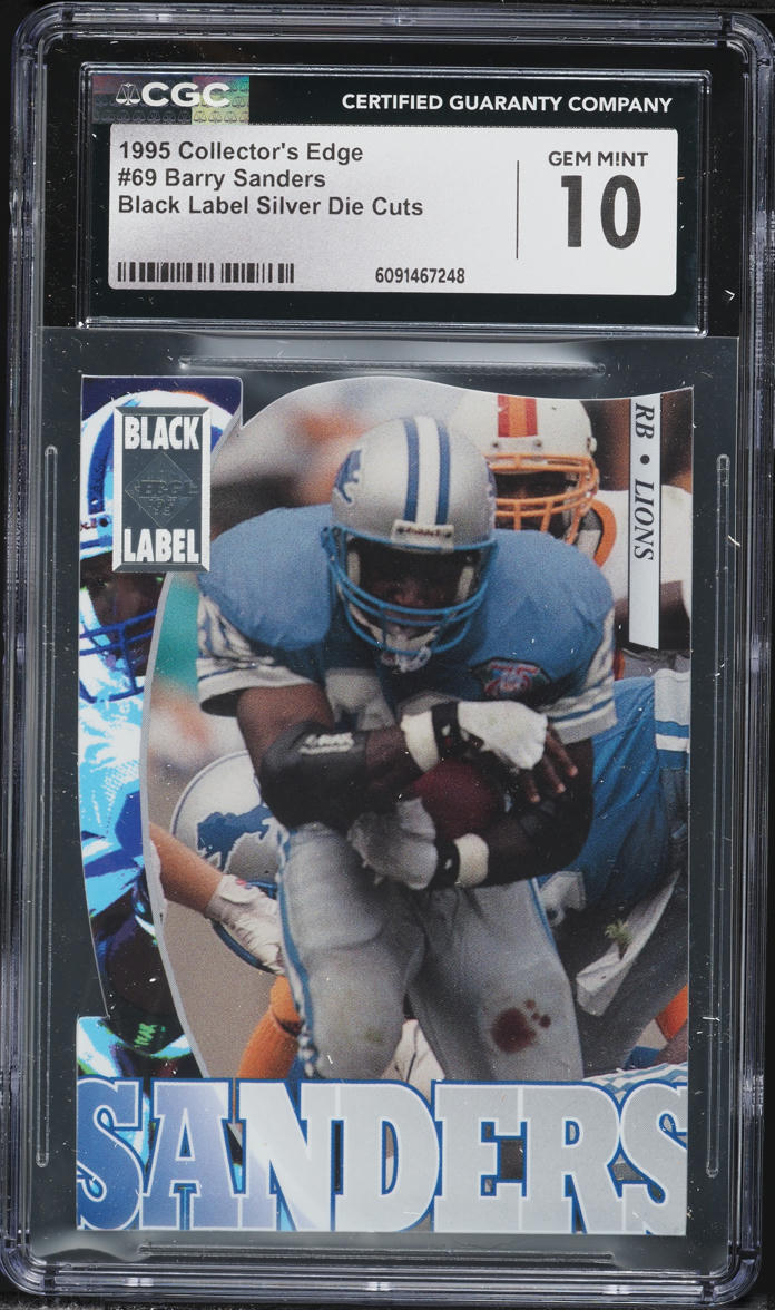 1995 Collector's Edge Black Label Silver Die Cuts Barry Sanders #69 CGC 10 GEM MINT
