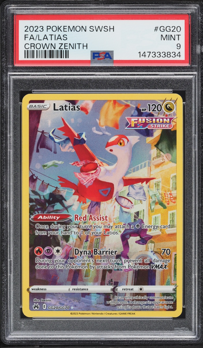 2023 Pokemon Sword & Shield Crown Zenith Alt Art Latias #GG20 PSA 9 MINT