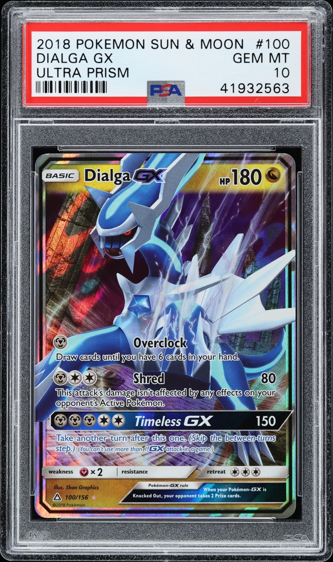2018 Pokemon Sun & Moon Ultra Prism Dialga GX #100 PSA 10 GEM MINT