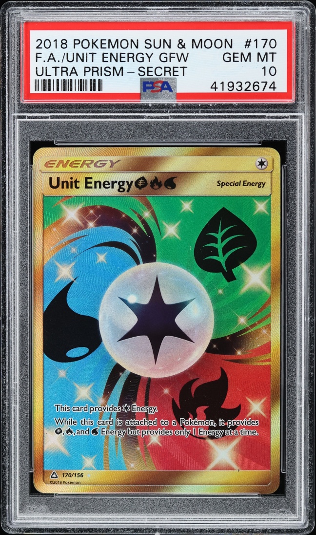 2018 Pokemon Sun & Moon Ultra Prism Hyper Rare Unit Energy #170 PSA 10 GEM MINT