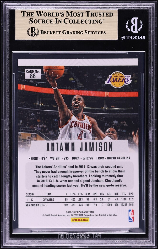 2012 Panini Prizm Gold Antawn Jamison /10 #88 BGS 9.5 GEM MINT