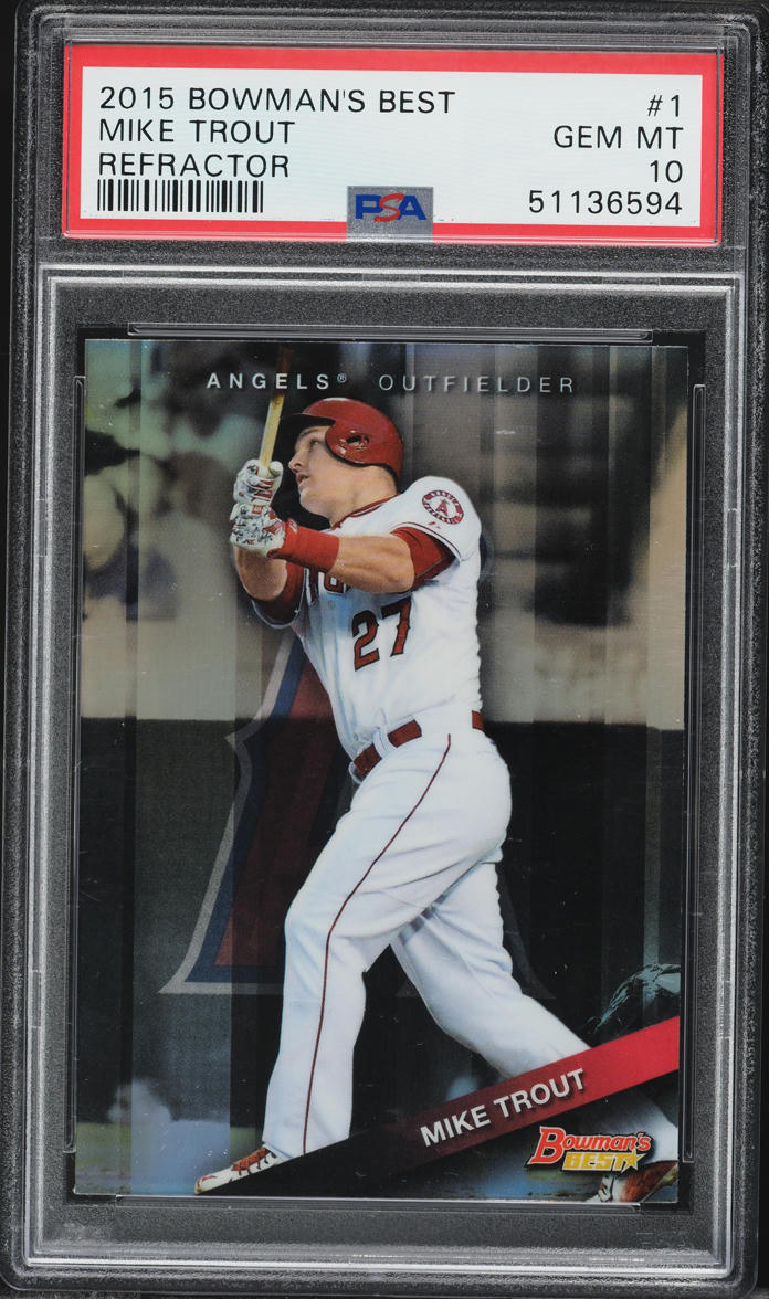 2015 Bowman's Best Refractor Mike Trout #1 PSA 10 GEM MINT