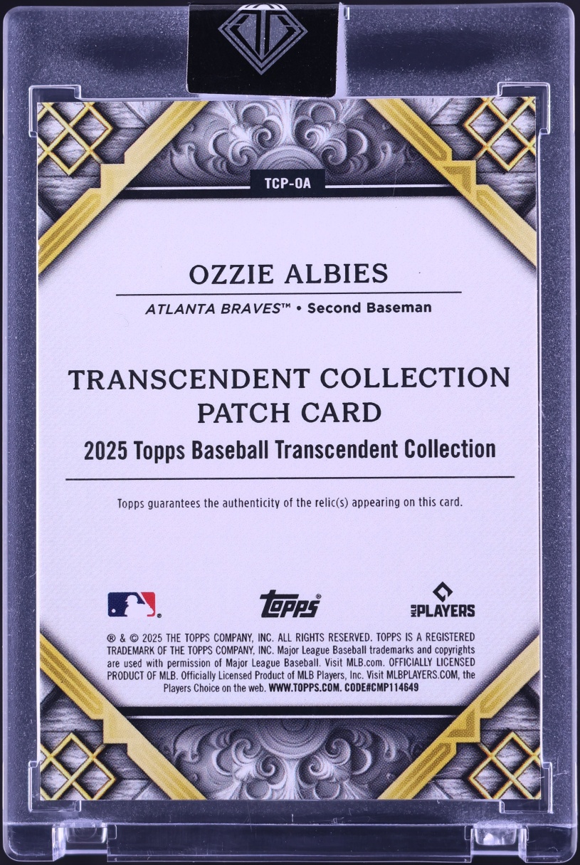 2025 Topps Transcendent Collection Ozzie Albies PATCH /10 #TCP-OA
