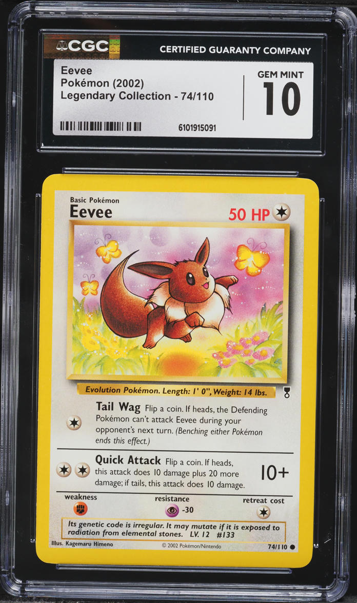 2002 Pokemon Legendary Collection Eevee #74 CGC 10 GEM MINT