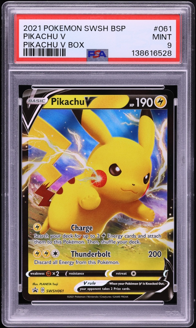 2021 Pokemon Sword & Shield Promo Shining Fates Pikachu V #SWSH061 PSA 9 MINT