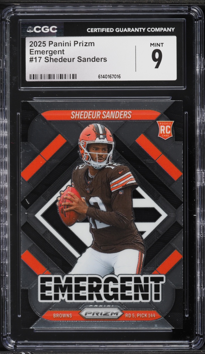 2025 Panini Prizm Emergent Shedeur Sanders ROOKIE #17 CGC 9 MINT