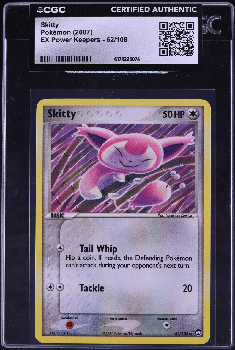 2007 Pokemon EX Power Keepers Skitty #62 CGC AUTH