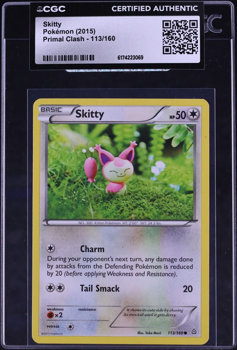 2015 Pokemon XY Primal Clash Skitty #113 CGC AUTH