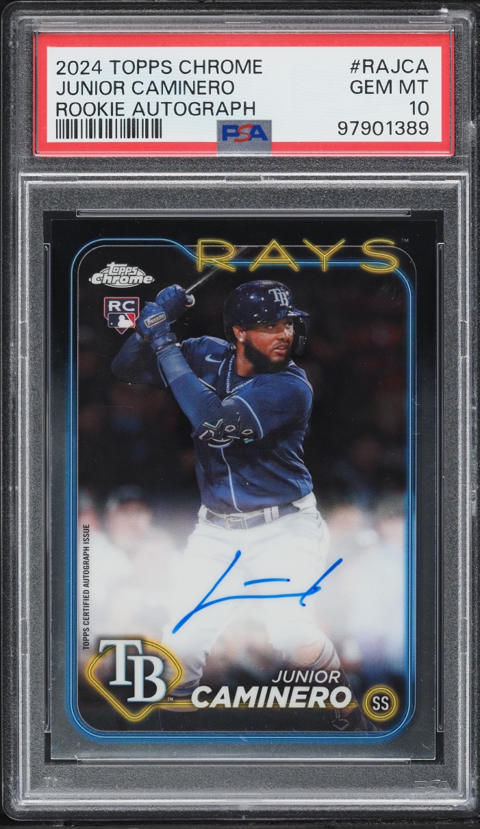 2024 Topps Chrome Junior Caminero ROOKIE AUTO #RA-JCA PSA 10 GEM MINT