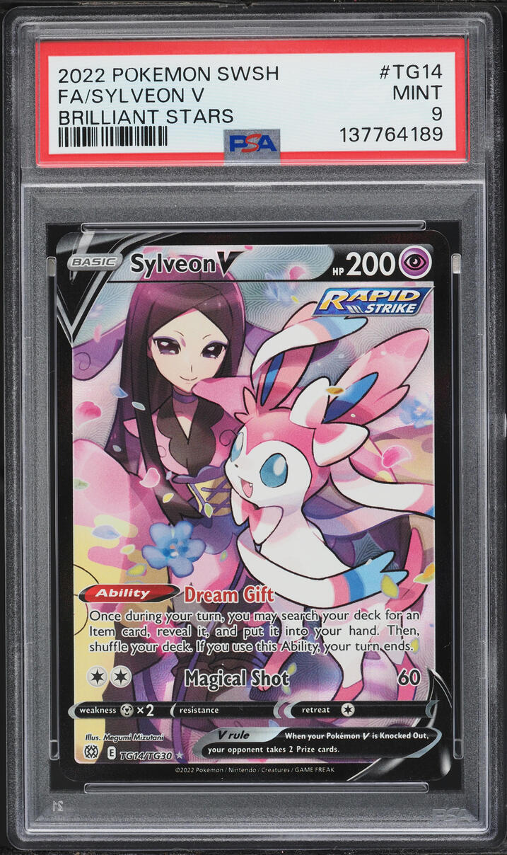 2022 Pokemon Sword & Shield Brilliant Stars CHR Sylveon V #TG14 PSA 9 MINT