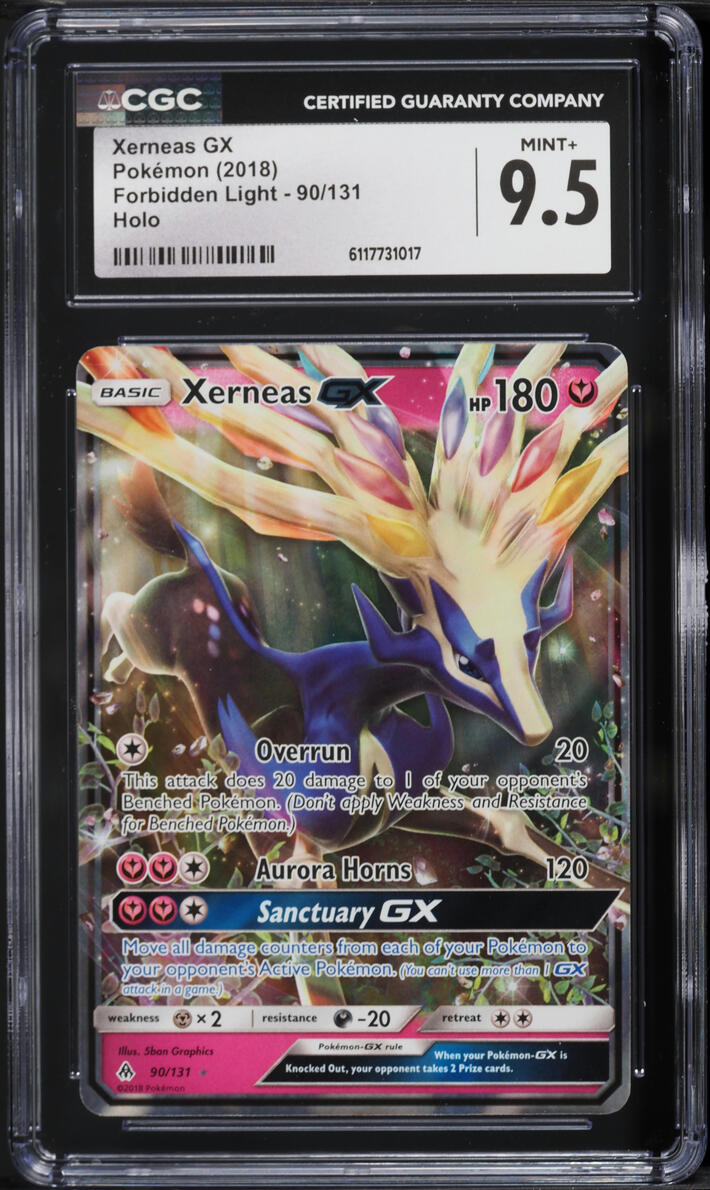 2018 Pokemon Sun & Moon Forbidden Light Xerneas GX #90 CGC 9.5 MINT+