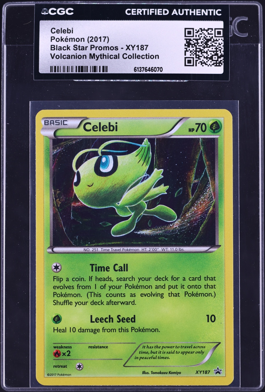 2017 Pokemon XY Black Star Promo Volcanion Mythical Collection Holo Celebi #XY187 CGC AUTH