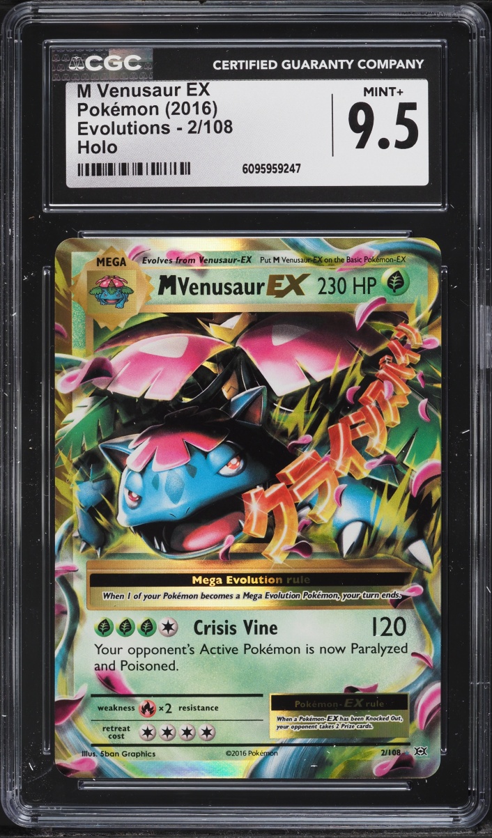 2016 Pokemon XY Evolutions Holo M Venusaur EX #2 CGC 9.5 MINT+