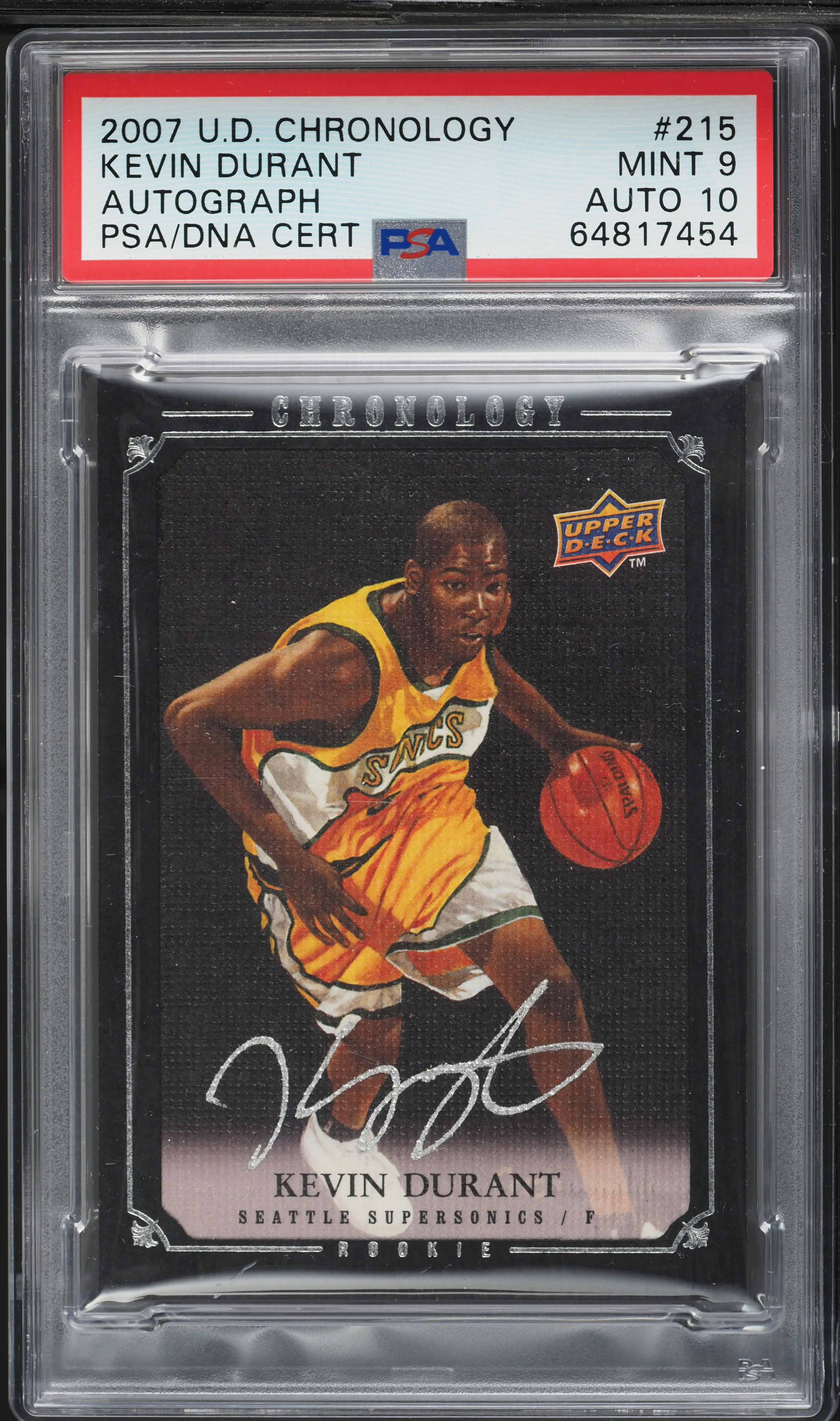 2007 Upper Deck Chronology Kevin Durant ROOKIE AUTO DNA 10 /99