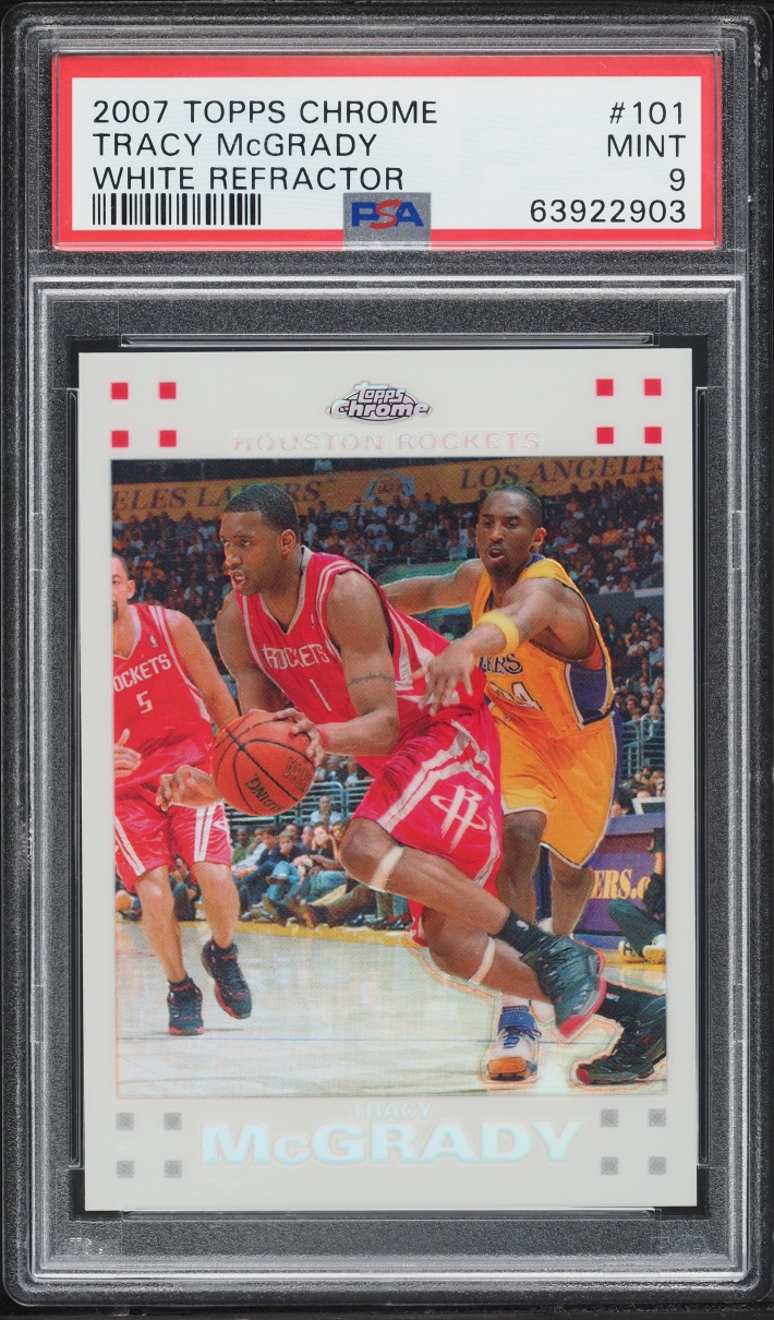 2007 Topps Chrome White Refractor Tracy McGrady /99 #101 PSA 9 MINT