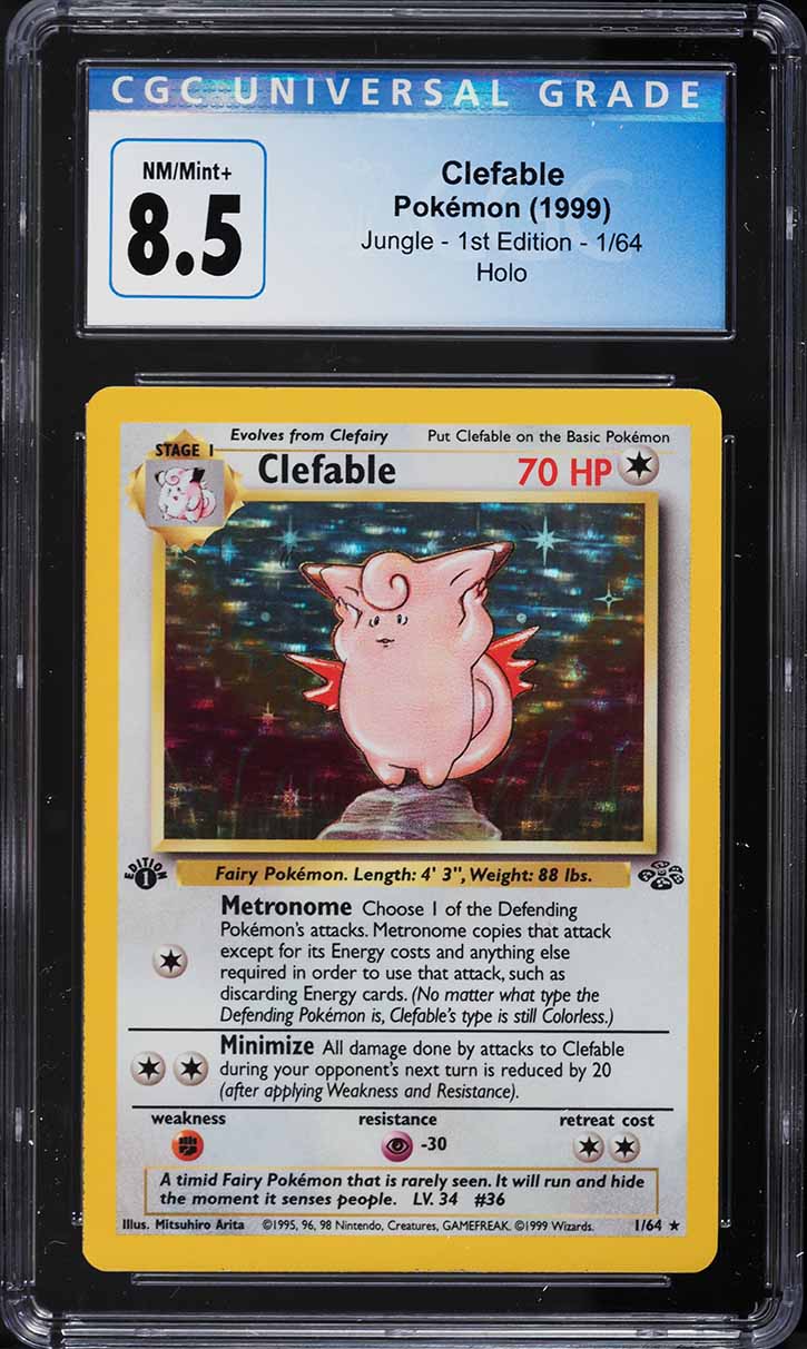 1999 Pokemon Jungle 1st Edition Holo Clefable #1 CGC 8.5 NM-MT+