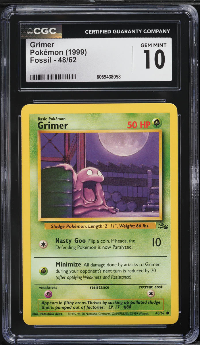 1999 Pokemon Fossil Grimer #48 CGC 10 GEM MINT