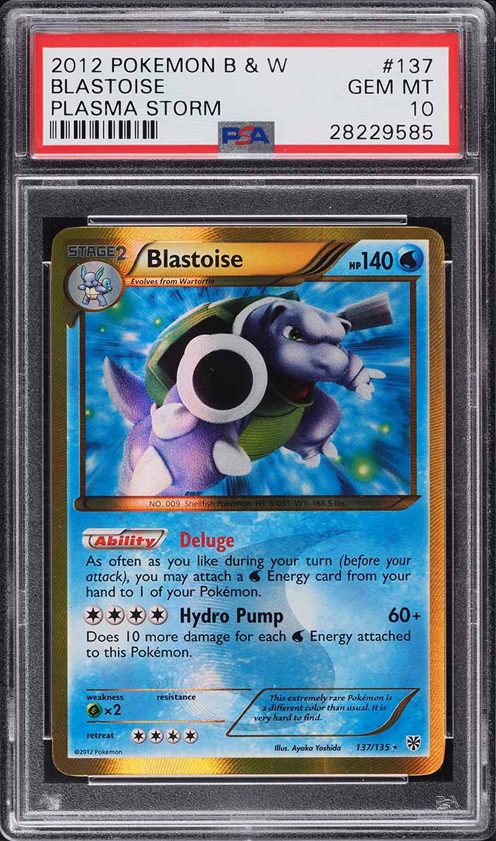 2013 Pokemon Black & White Plasma Storm Blastoise #137 PSA 10 GEM MINT