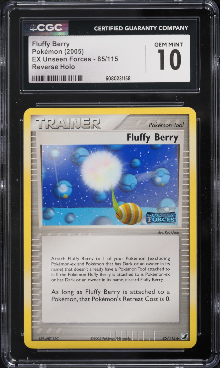 2005 Pokemon EX Unseen Forces Reverse Holo Fluffy Berry #85 CGC 10 GEM MINT