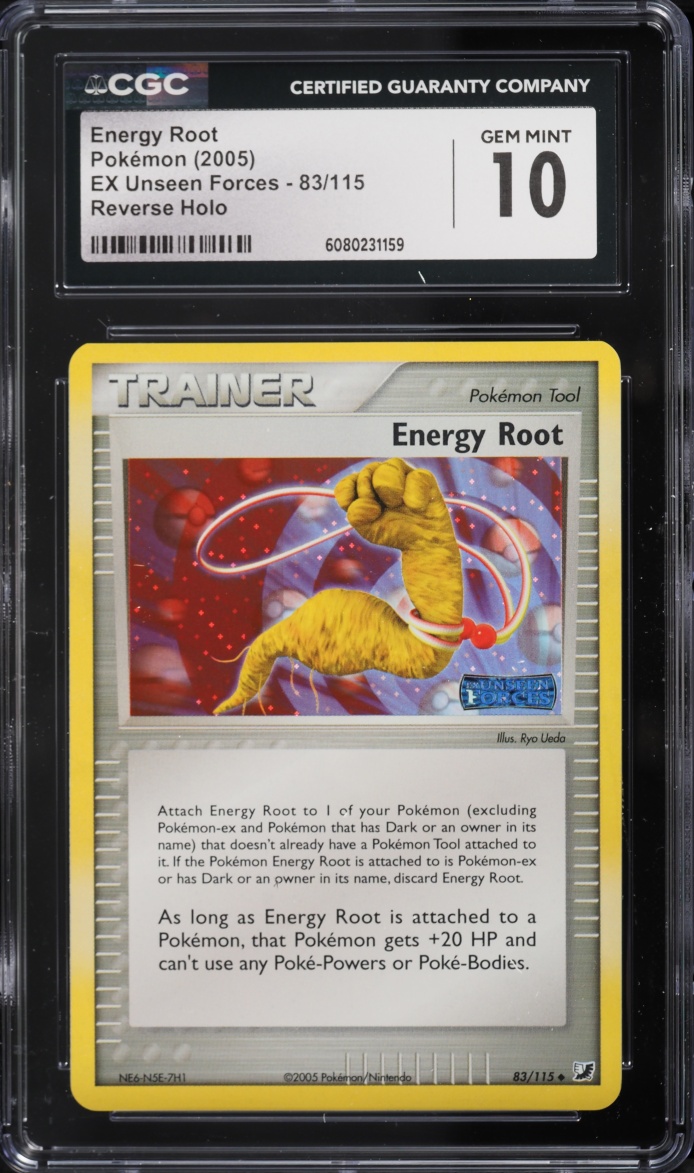 2005 Pokemon EX Unseen Forces Reverse Holo Energy Root #83 CGC 10 GEM MINT