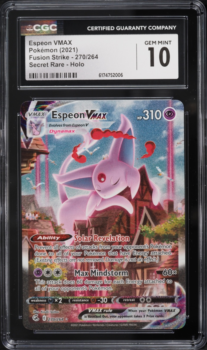 2021 Pokemon Sword & Shield Fusion Strike SEC Espeon VMAX #270 CGC 10 GEM MINT