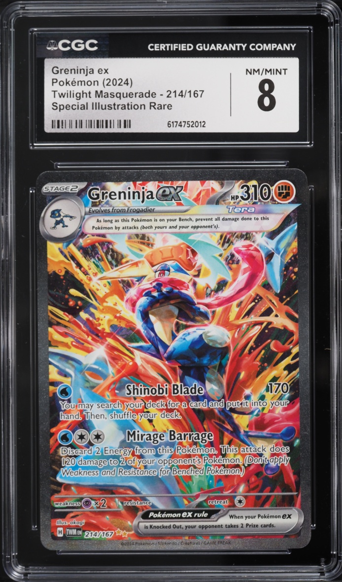 2024 Pokemon Scarlet & Violet Twilight Masquerade SIR Greninja ex #214 CGC 8 NM-MT