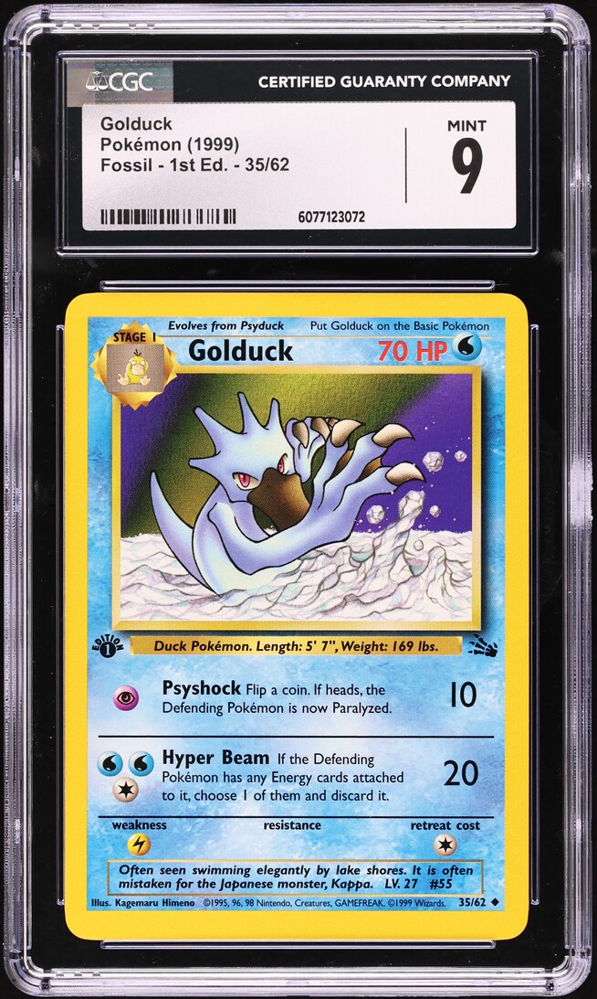 1999 Pokemon Fossil 1st Edition Golduck #35 CGC 9 MINT
