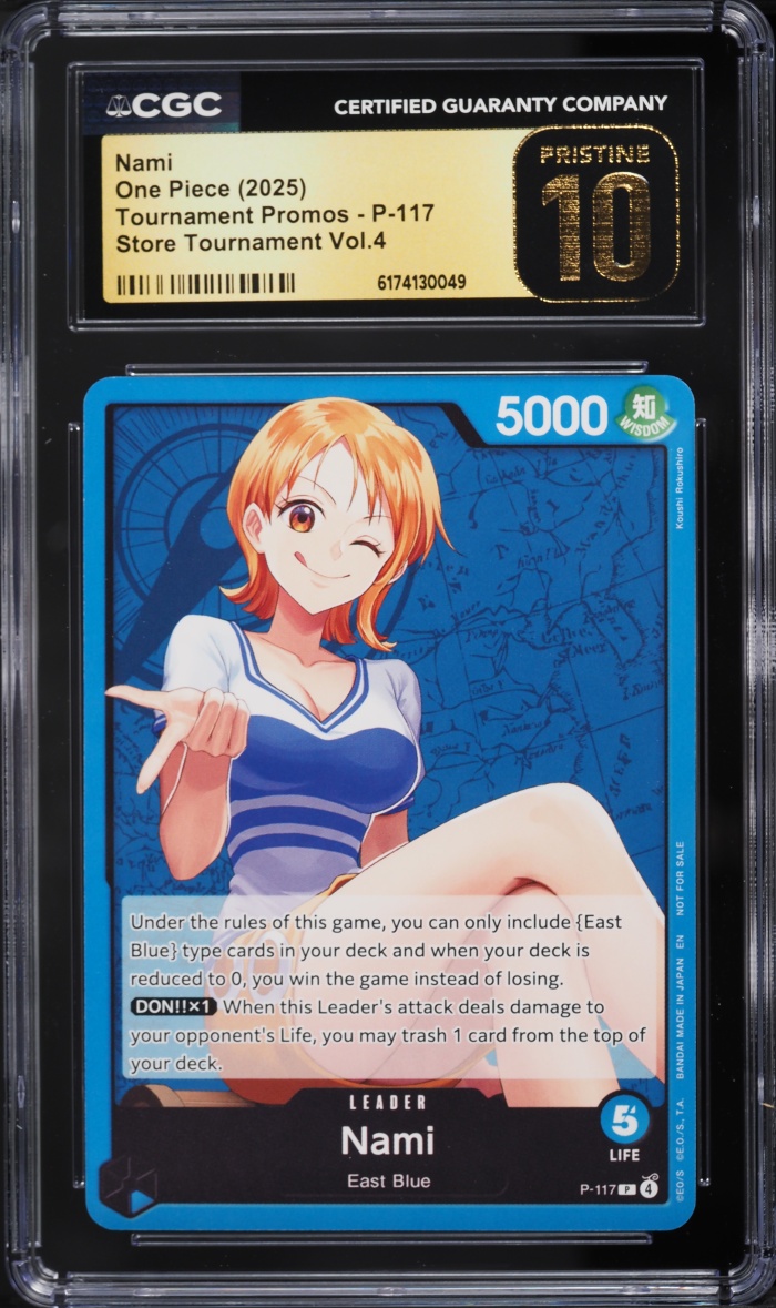 2025 One Piece Promo Store Tournament Vol.4 Leader Nami #P-117 CGC 10 Pristine